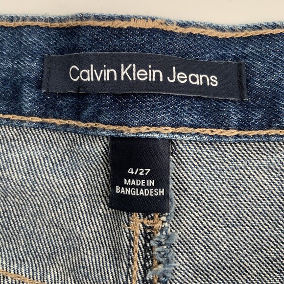 Calvin Klein Jeans Shorts Blue Denim Raw Hem High Rise 27 - Picture 3 of 8